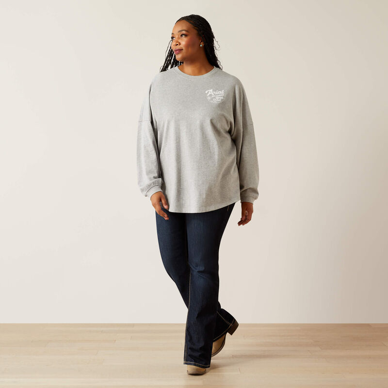 Koszulka damska z długim rękawem Ariat Canvas- Heather Grey