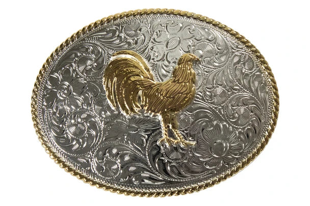 Owalna klamra do paska Western Golden Rooster