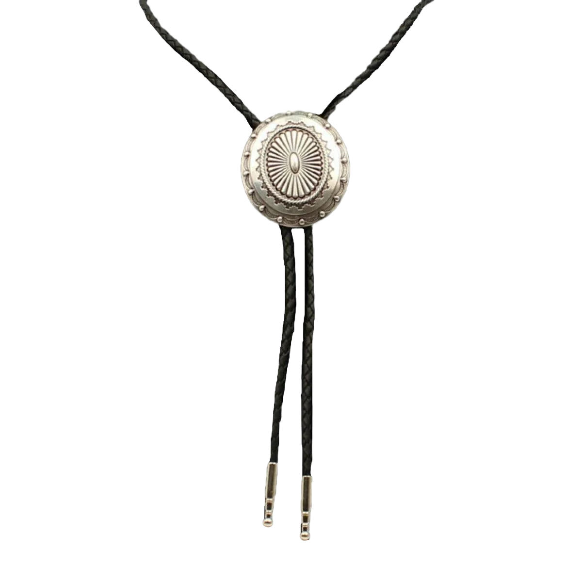 Bolo Tie Concho Silver Western