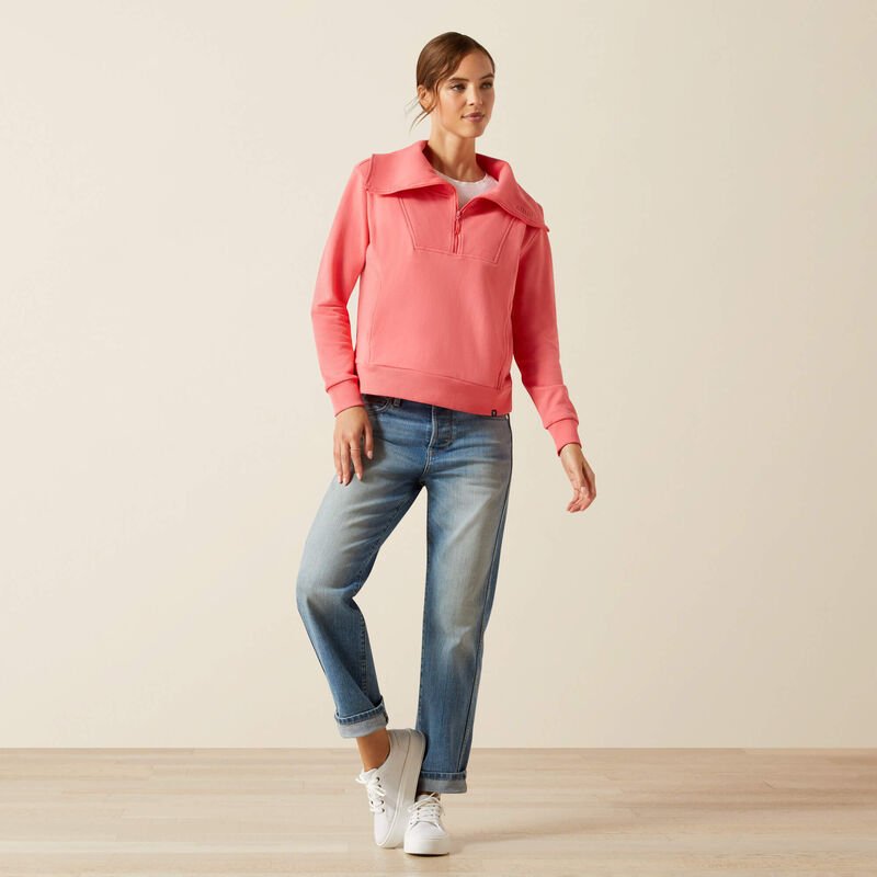 Bluza damska Ariat Fern 1/2 Zip - Coral Paradise
