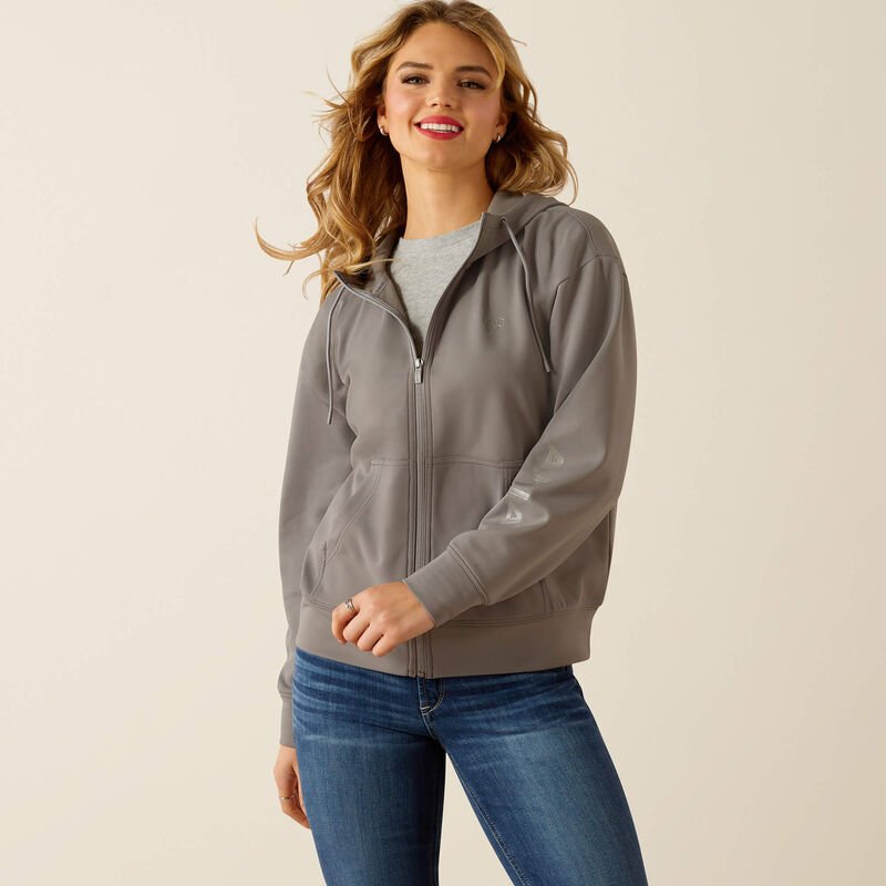 Bluza z kapturem Ariat Breeze Full Zip- Smoked Pearl