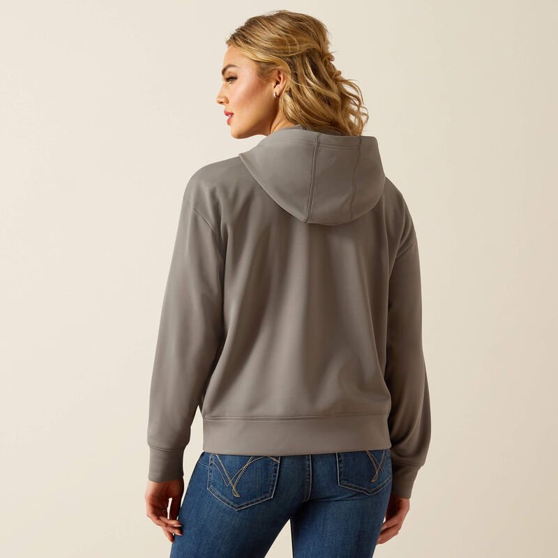 Bluza z kapturem Ariat Breeze Full Zip- Smoked Pearl