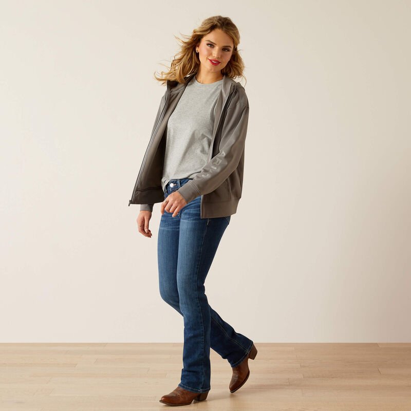Bluza z kapturem Ariat Breeze Full Zip- Smoked Pearl