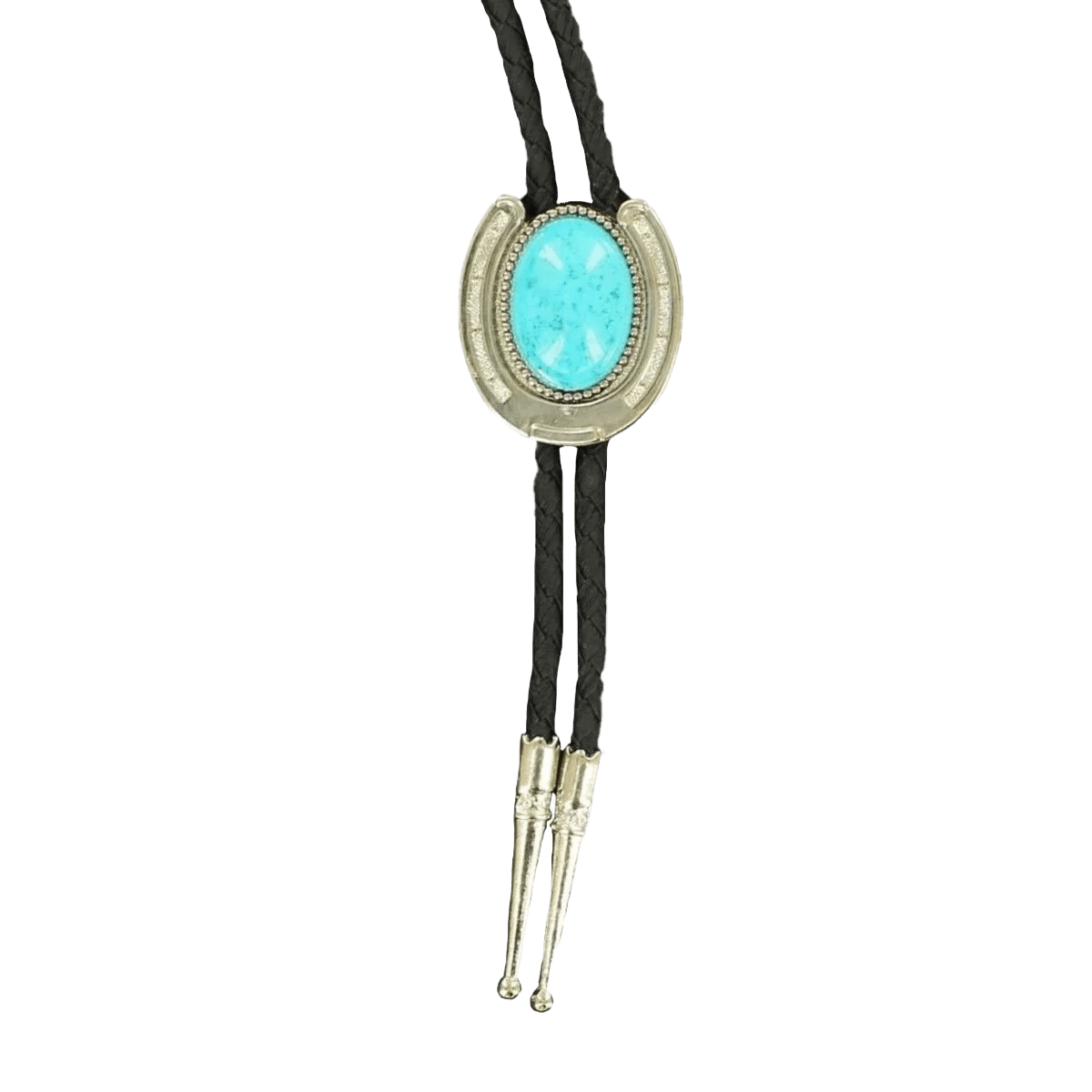 Bolo Double S Big Horseshoe & Turquoise