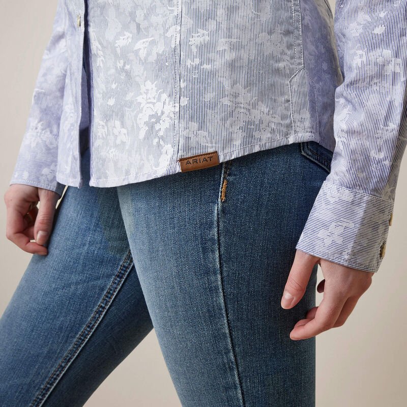 Koszula Damska Muir Blue Jacquard