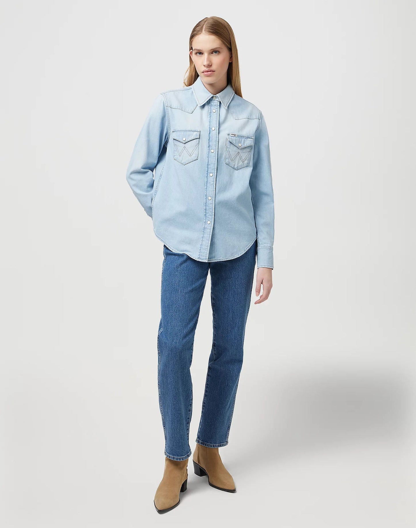 Wrangler REGULAR SHIRT IN BLUE GRAMMER