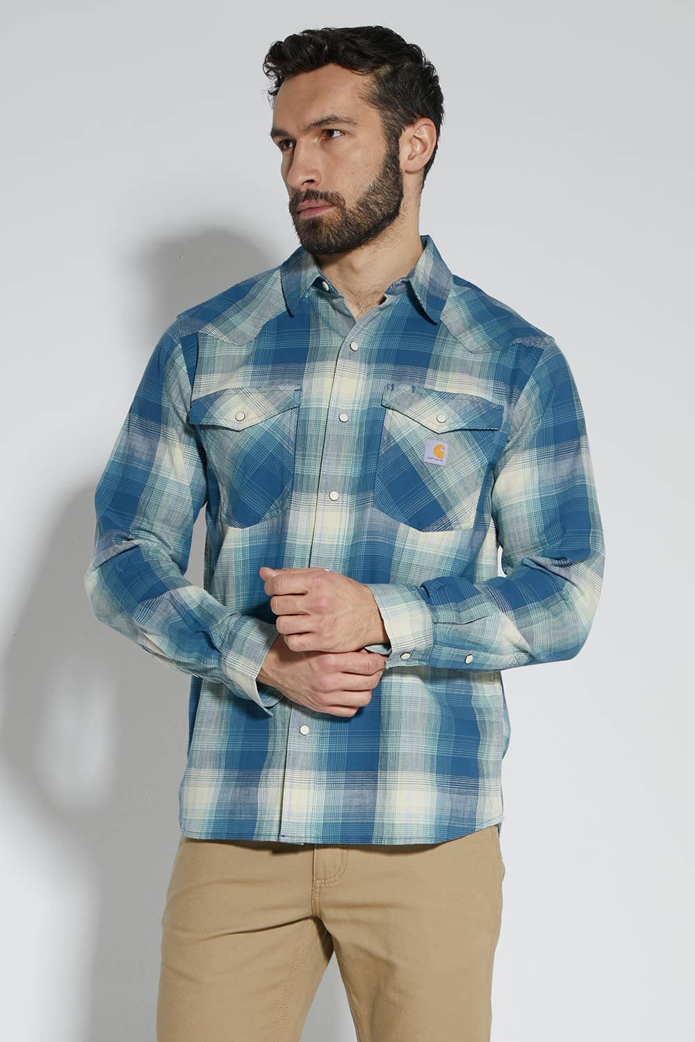 Flanelová košeľa Carhartt Rugged Flex® strednej hmotnosti – rôzne farby