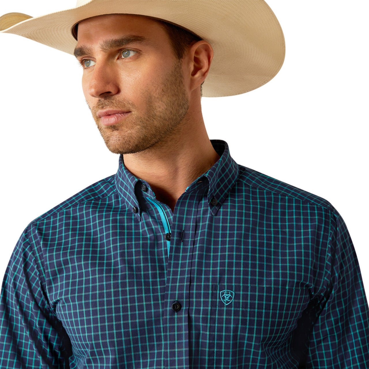 Koszula męska ARIAT PRO JOHAN NAVY PLAID PRINT