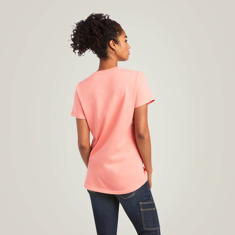 Koszulka Damska Ariat Rebar Cotton Strong V-Neck Melon
