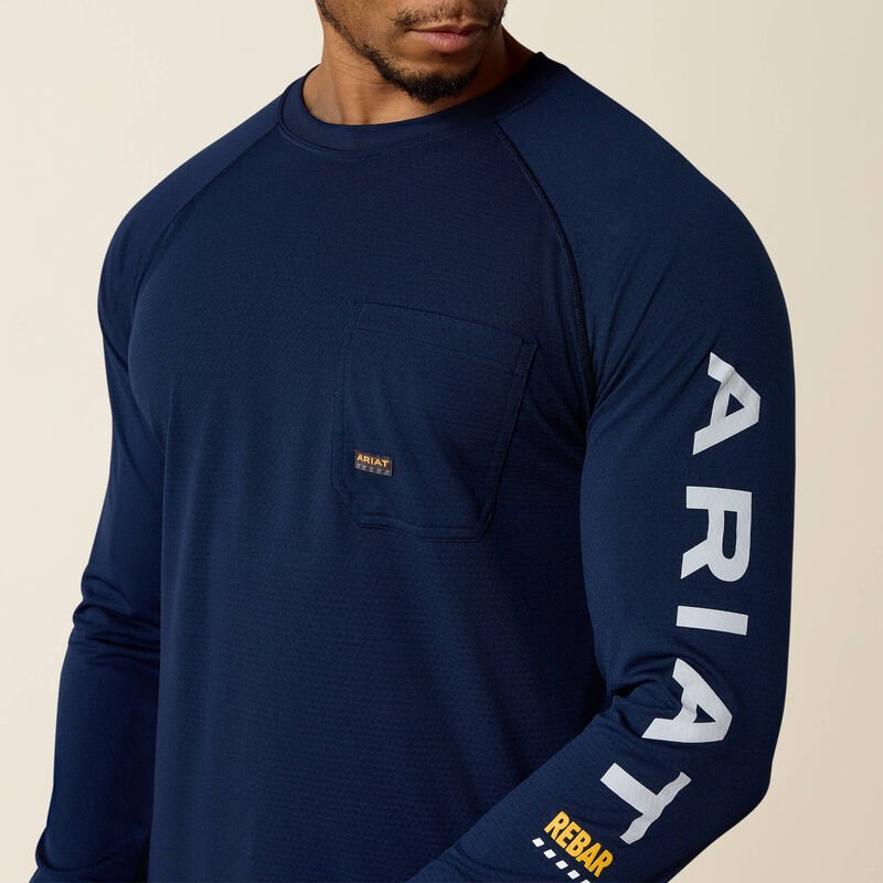 Koszulka z długim rękawem Ariat Rebar Heat Fighter Navy