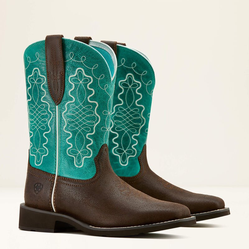 Kowbojki damskie Ariat Callie - Worn Hickory/ Distressed Turquise