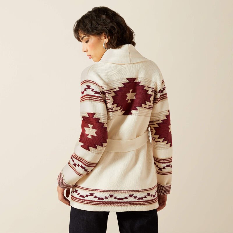 Sweter damski Ariat Westward Creme Soudhwest Print