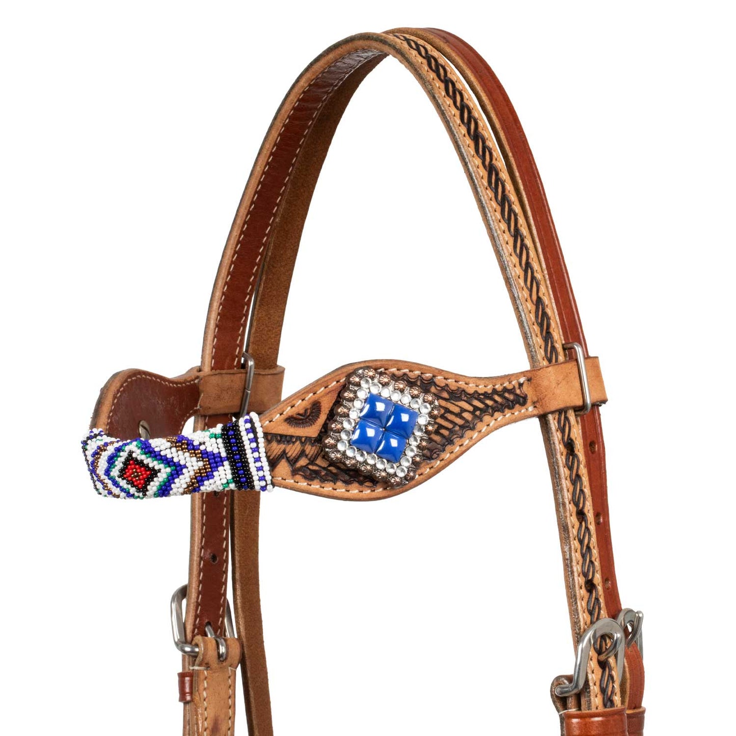 Ogłowie with Blue Diamond Decoration