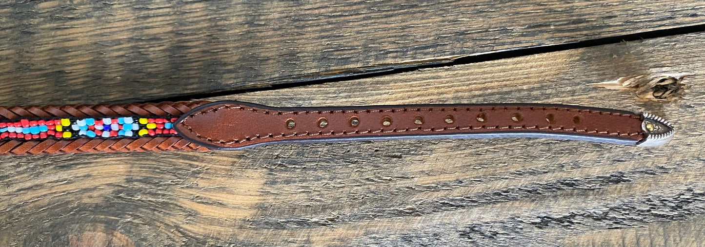 Otok na kapelusz Beads with leather II