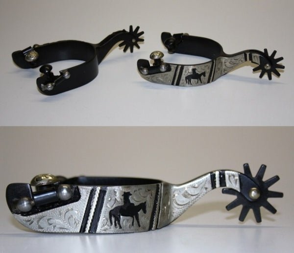 Ostrogi Black Steel z srebrnymi wstawkami