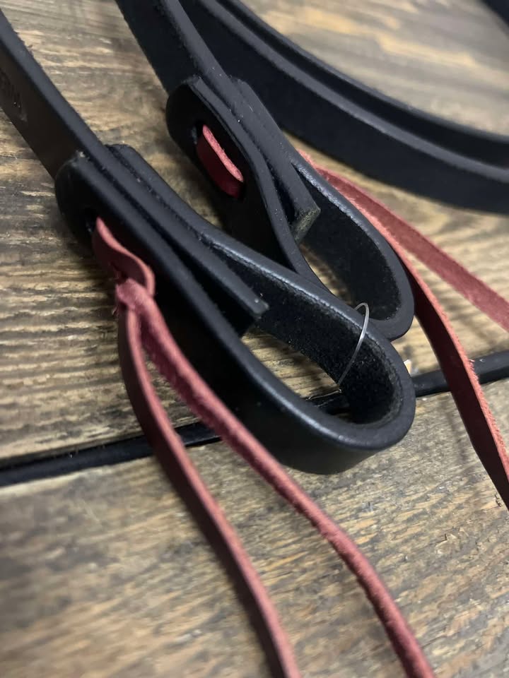 Wodze skórzane czarne 3/4”