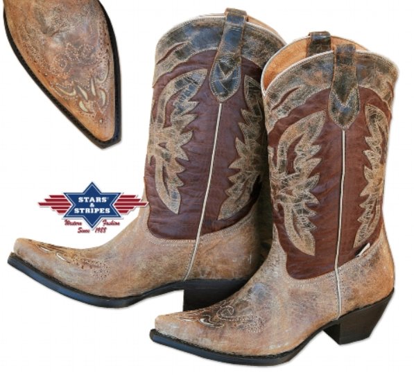 Dámské kovbojské boty Stars & Stripes WBL-24