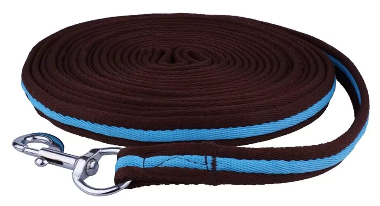 API lanyard v hnědé a modré tašce