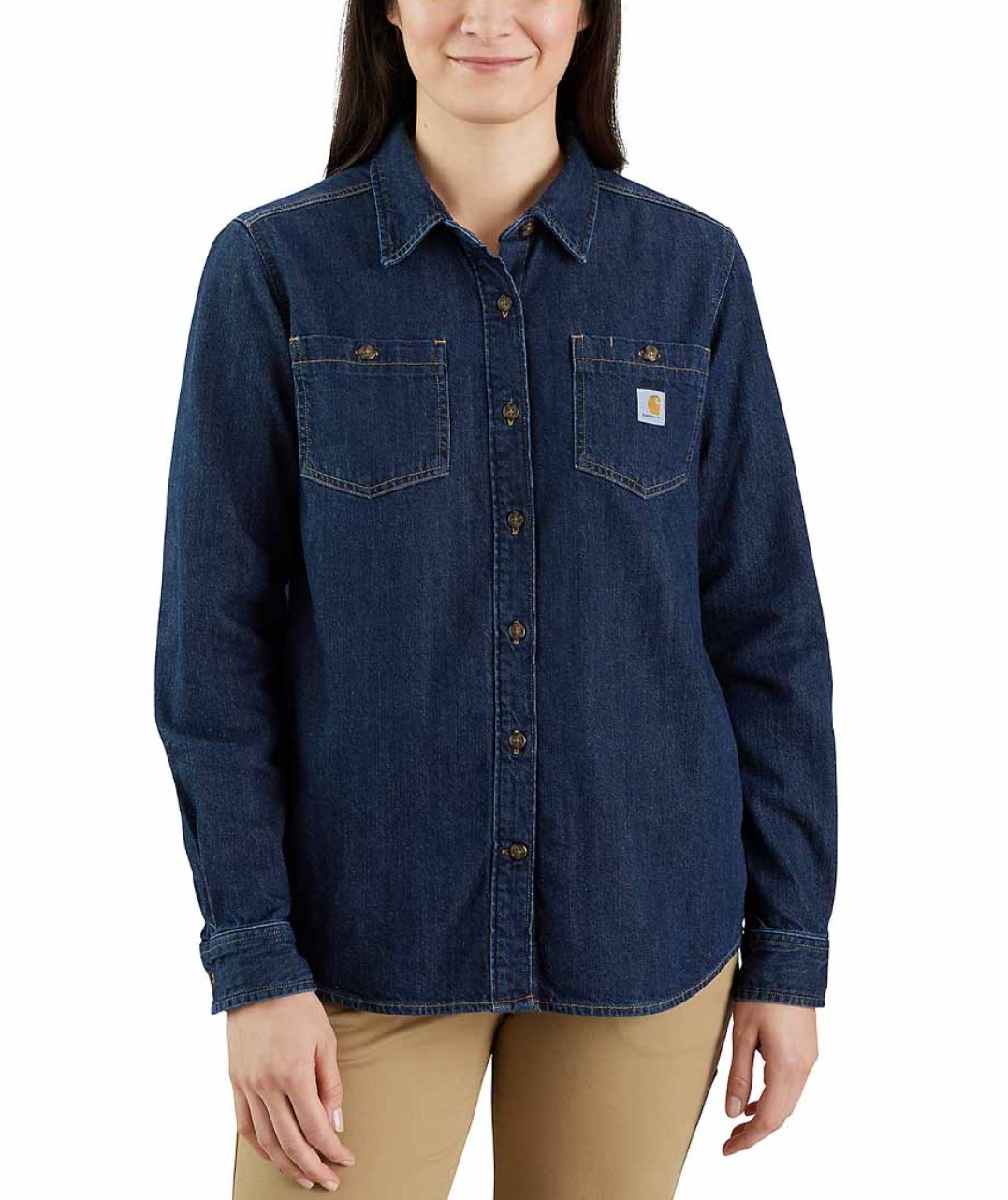Dámska džínsová košeľa Carhartt strednej váhy s uvoľneným strihom