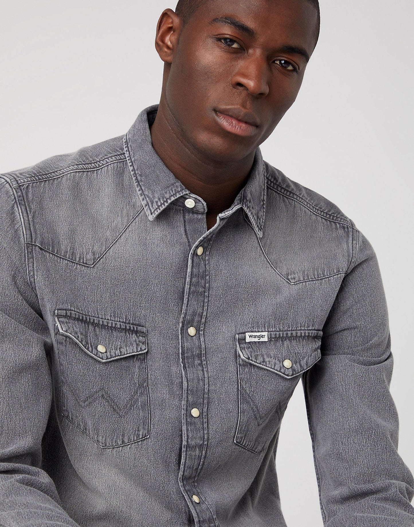 Wrangler LONG SLEEVE WESTERN SHIRT IN BLACK AUTHENTIC