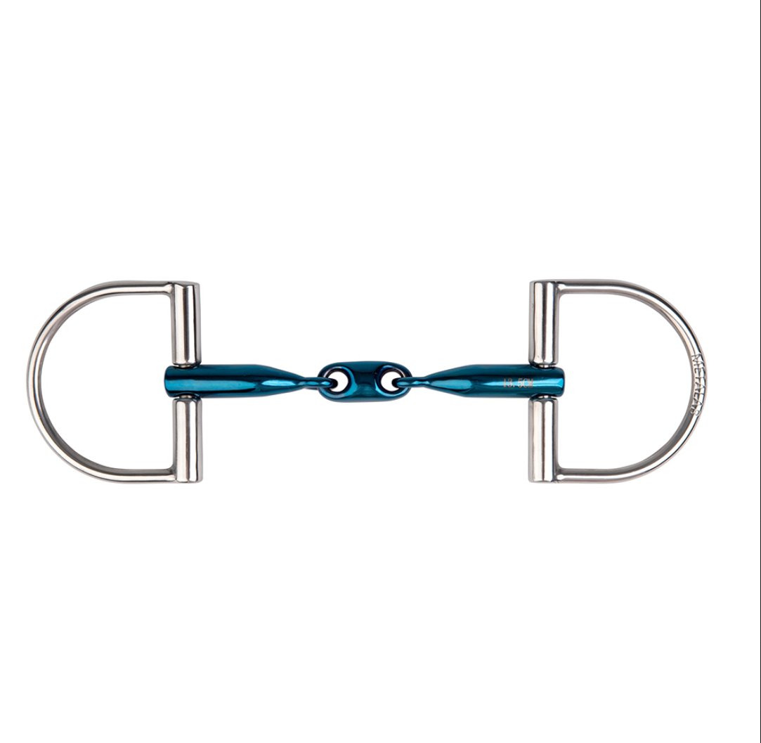 D-kroužek snaffle dvojitý Eco modrý 14mm