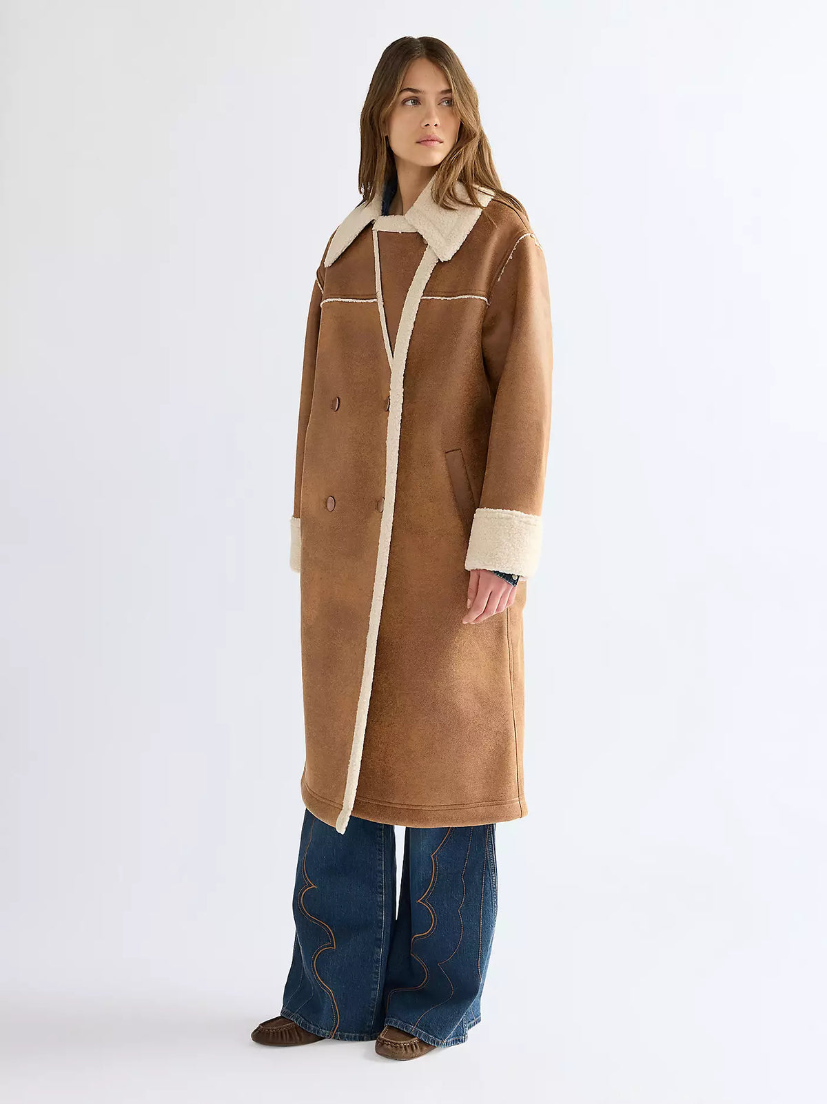 Relaxed Wrange Coat Medium Brown