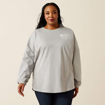 Koszulka damska z długim rękawem Ariat Canvas- Heather Grey