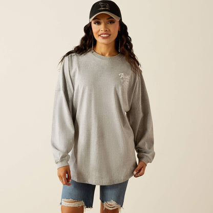 Koszulka damska z długim rękawem Ariat Canvas- Heather Grey
