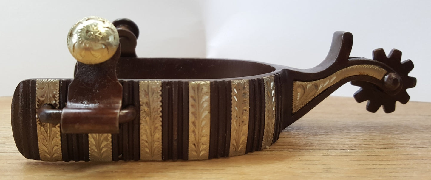 Ostrogi westernowe Gold Stripe & Ribbed
