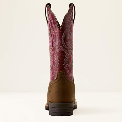 Kowbojki damskie Hybrid Ranchwork BACKWOODS BROWN Wide Square Toe