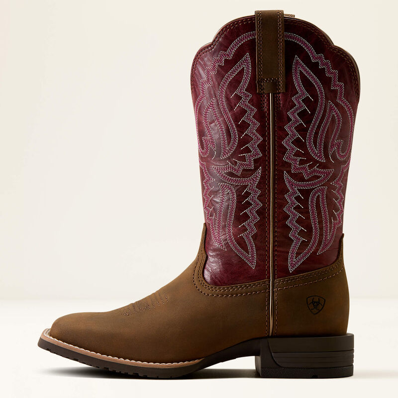 Kowbojki damskie Hybrid Ranchwork BACKWOODS BROWN Wide Square Toe