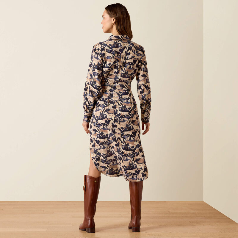 Damska Sukienka Western Culham Horse Print