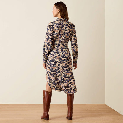 Damska Sukienka Western Culham Horse Print