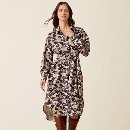 Damska Sukienka Western Culham Horse Print