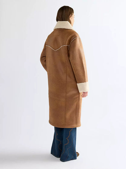 Relaxed Wrange Coat Medium Brown