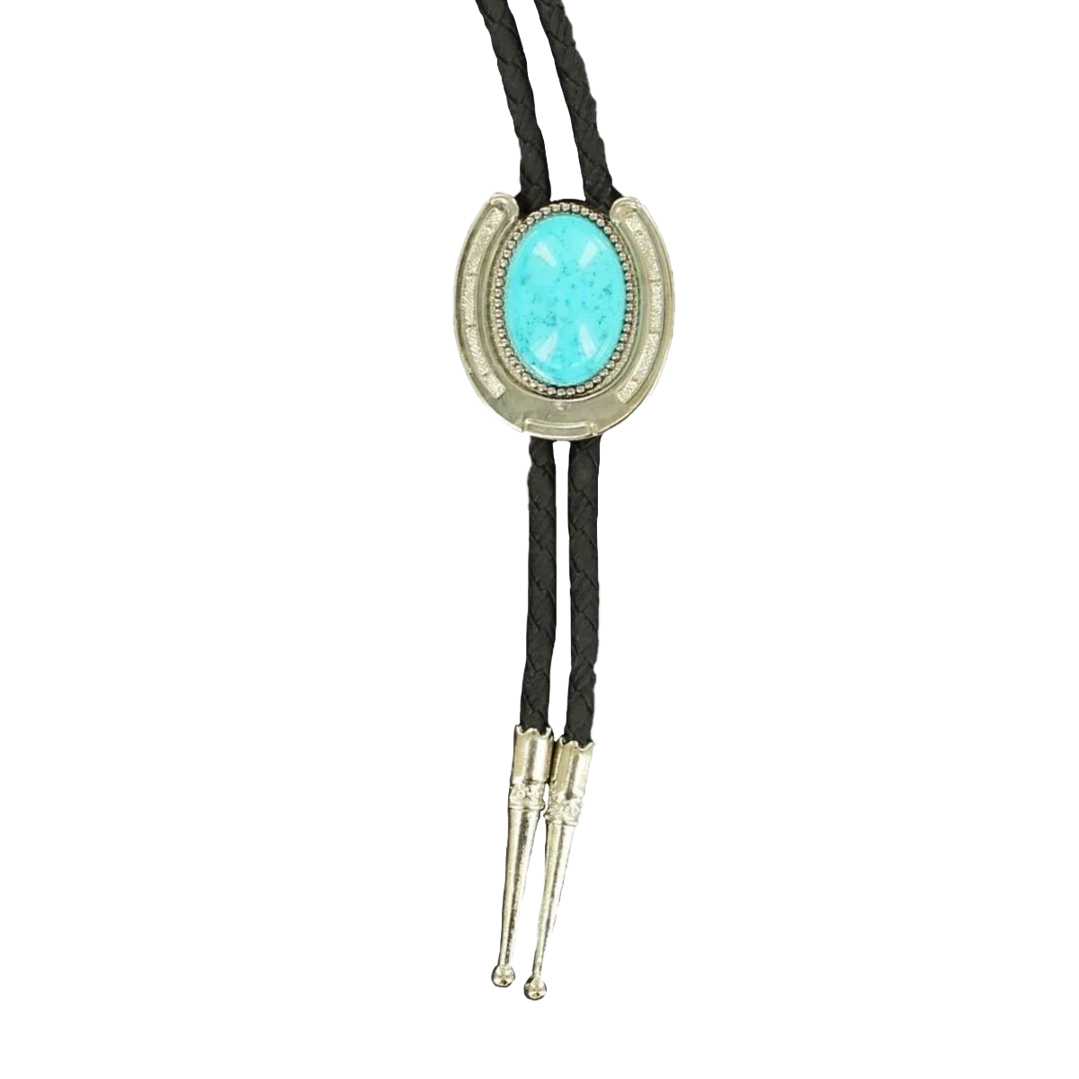 Bolo Double S Big Horseshoe & Turquoise