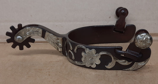 Ostrogi Jeździeckie Show Western Floral Brown & Silver