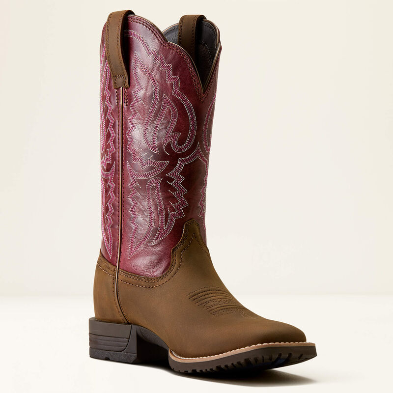 Kowbojki damskie Hybrid Ranchwork BACKWOODS BROWN Wide Square Toe