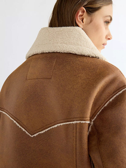 Relaxed Wrange Coat Medium Brown