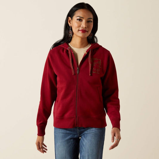 Bluza Ariat Stitched Full Zip Hoodie  BIKING RED