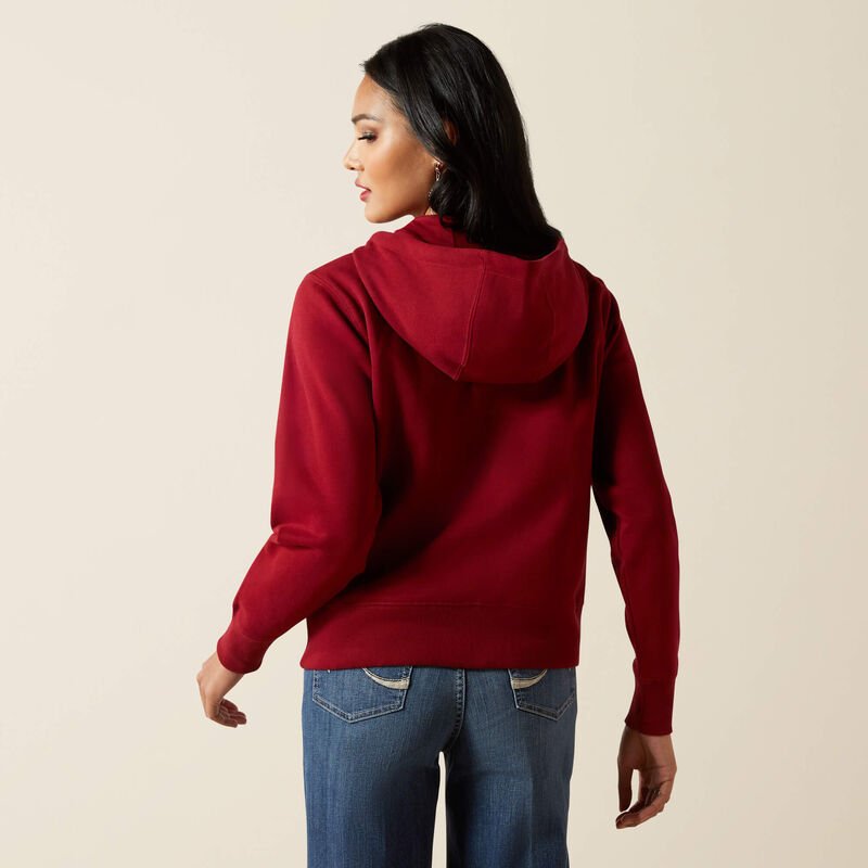 Bluza Ariat Stitched Full Zip Hoodie  BIKING RED