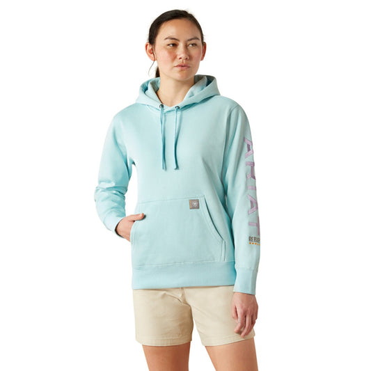 Bluza damska Ariat Rebar Graphic Aquatic Blue Hoodie