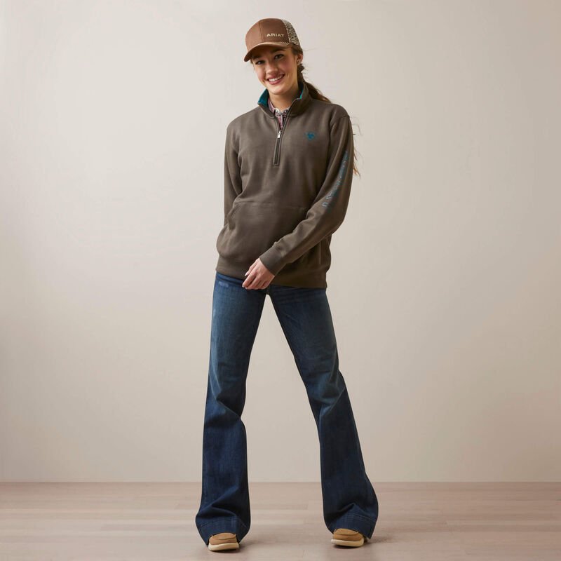 Damska bluza Ariat Logo Zip Sweatshirt