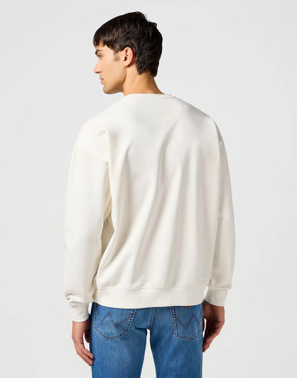 Bluza męska Wrangler Graphic Crew in Vintage White