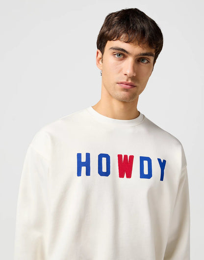 Bluza męska Wrangler Graphic Crew in Vintage White