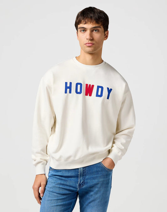 Bluza męska Wrangler Graphic Crew in Vintage White