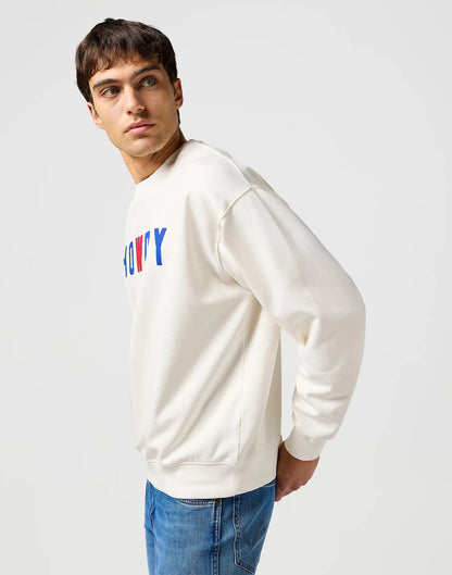 Bluza męska Wrangler Graphic Crew in Vintage White