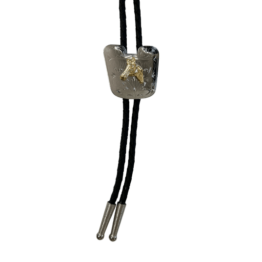 Bolo Gold Horse Silver Square
