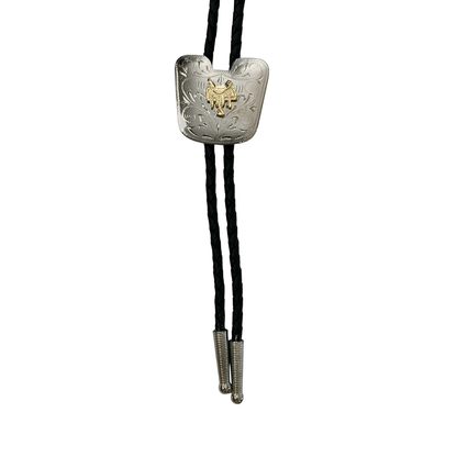 Bolo Gold Saddle Silver Square