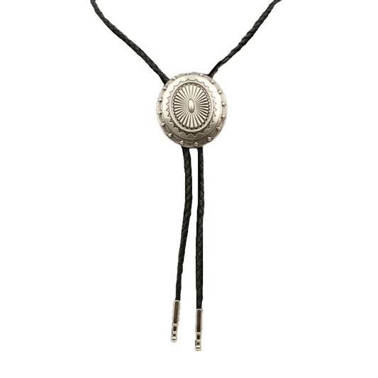 Bolo Tie Concho Silver Western